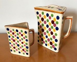 lot 73 image: Vintage Revelation Triangular Polka Dot Pitchers