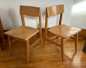 lot 24 image: Pair of Mid Century Dining  Cafe Chairs