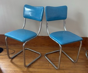 lot 12 image: Pair of Vintage Lloyd Tubular Chrome Chairs