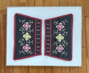 lot 100 image: Framed Beaded Ethnic Textiles