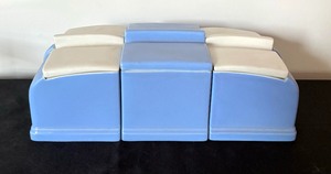 lot 101 image: Vintage Coldspot 3 Part Refrigerator Set by Hall China