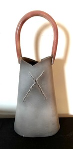 lot 106 image: Artisan Crafted Vase with Handle