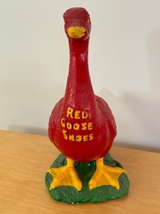 lot 158A image: Vintage Ceramic Red Goose Shoes Figurine