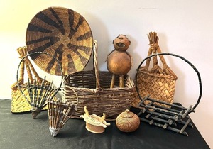 lot 113 image: Hand Woven Basket, Hand Crafted Twig Baskets and More