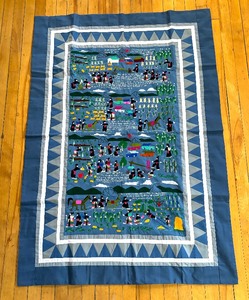 lot 129 image: Hmong Pictorial Needlepoint Tapestry