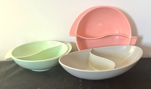 lot 43 image: Vintage Divided Serving Bowls by Boonton and Spaulding