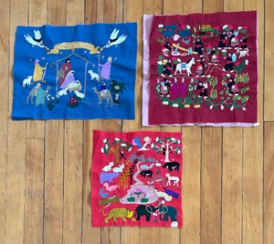 lot 140 image: Three Vintage Needlepoint Pictorial Ethic Tapestries