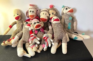 lot 141 image: Variety of Adorable Sock Monkeys