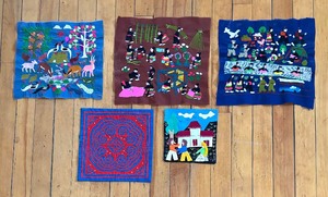 lot 174A image: Five Ethnic Embroidered Pictorial Tapestries