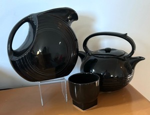 lot 222 image: Black Invento Teapot, Fiesta Ware Pitcher and Signed Cup