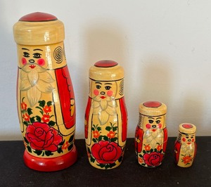 lot 228 image: Vintage Russian Santa Motif Nesting Dolls