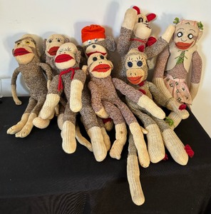 lot 233 image: Eight Adorable Sock Monkeys
