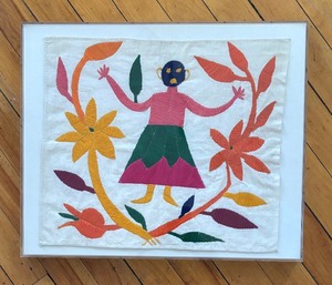 lot 240 image: Vibrant Framed Tapestry