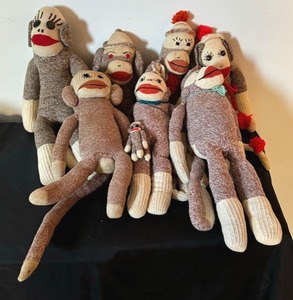 lot 310A image: Seven Adorable Sock Monkeys