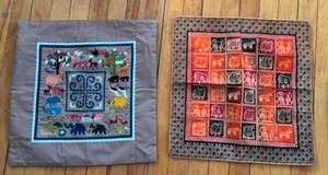 lot 165 image: Two Square Ethnic Pillow Covers
