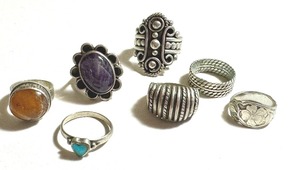 lot 186 image: Selection of Vintage Rings including Sterling Silver