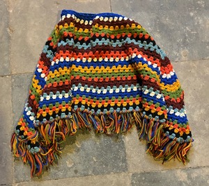 lot 260 image: Bright and Beautiful Vintage Crochet Poncho