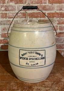 lot 24A image: Vintage National Pickle & Canning Company Fine Pickles Crock