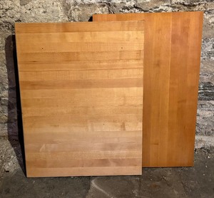 lot 292 image: Two Butcher Block Wood Panels