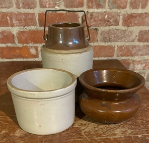 lot 169B image: Vintage Crocks and Spittoon