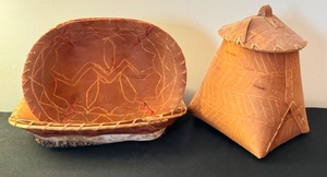 lot 303 image: Hand Crafted Vintage Birch Baskets