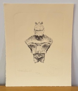 lot 305 image: Unframed Stone Lithography Insculpta Est by Gendron Lloyd Jensen