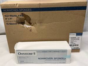 MSRP $125  1 Case (2000 each) NEW Omnisorb II 942044 4 x 4 4-Ply Non-Woven Non-Sterile Sponges -&nbsphighly absorbent and low-linting.
