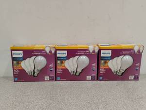 3 NEW PHILIPS DIMMABLE LED 60W BULBS 4 PER PACK
