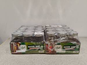 2 NEW CASE OF BALL 32OZ MASON JARS