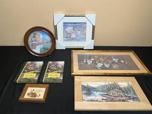 lot 17 image: Collection of Vintage Artwork and Thomas Kinkade Keepsake Books