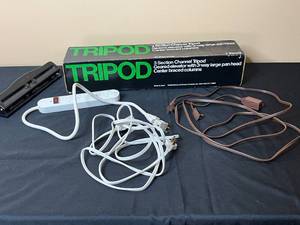 lot 33 image: Power Cords, Tripod and 3-hole Punch