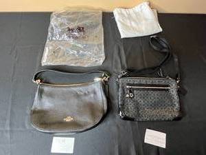 lot 88 image: Lot of 2 VTG Coach Handbags with Dust Bags and Care Instructions