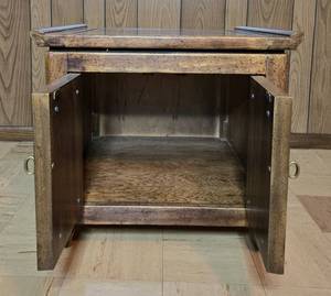 lot 218 image: Vintage Wooden Cabinet with Decorative Doors