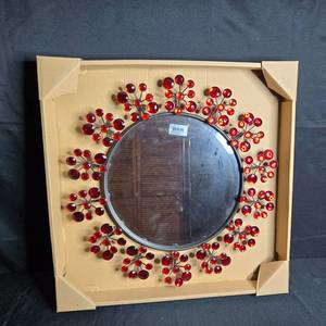 lot 225 image: Pier 1 Imports Red Dazzle Decorative Mirror