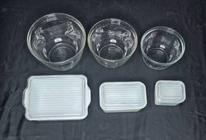 lot 290 image: Vintage Glass and Ceramic Food Storage Containers Set