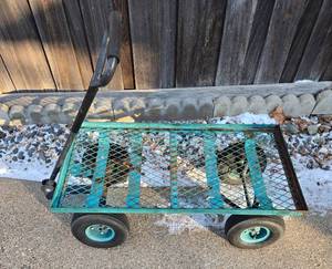 lot 177 image: Vintage Metal Utility Cart with Mesh Bottom
