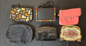 lot 372 image: Collection of 6 Vintage Handbags and Clutches