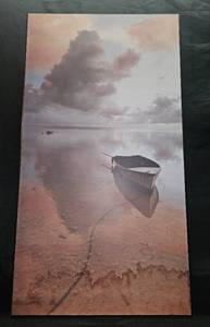 lot 250 image: Framed Artwork - Vintage Boat Scene - 37 x 21