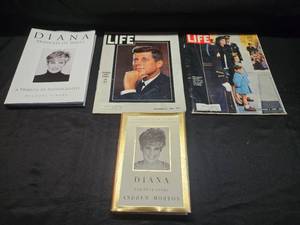 lot 253 image: Collection of 4 Items Featuring Princess Diana and LIFE Magazine Covers