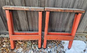 lot 195 image: Set of 2 Vintage Hirsh Iron Horse Sawhorses