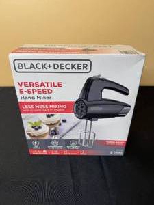 lot 147 image: BlackDecker Versatile 5-Speed Hand Mixer with Turbo Boost in Box