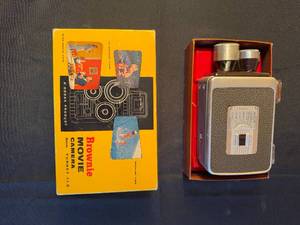 lot 168 image: Kodak Brownie 8mm Movie Camera with Turret f1.9 and Original Box