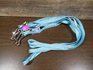 lot 37 image: Set of 4 Meijer Blue Paws & Bones Print Reflective Leashes for Medium Pets