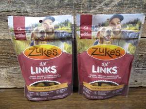 lot 14 image: Lot of 2 Zukes Lil Links Chicken & Apple Recipe Dog Treats, 6-oz