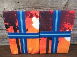 lot 77 image: Set of 2 Whitley Willows Microfiber BEACH TOWEL - 35x70 - Sunset