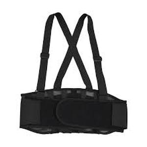 lot 89 image: Back Support Belt w Shoulder Straps, Black, X-Large
