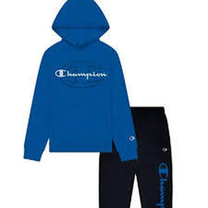 lot 186 image: Champion Boys Heavyweight 2 Piece Hoodie & Jogger Active Set-Blue Black-67