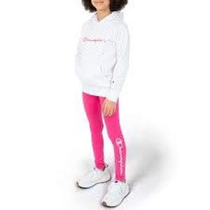 lot 196 image: Champion Girls 2 Piece Heavyweight Pullover Hoodie & Legging Active Set Size 1416-White