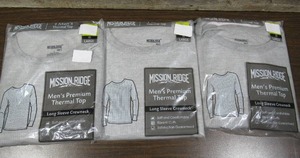 lot 147 image: Set of 3 Mission Ridge Mens Premium Thermal Top-Grey-Large