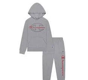 lot 189 image: Champion Boys Heavyweight 2 Piece Hoodie & Jogger Active Set-Grey-45